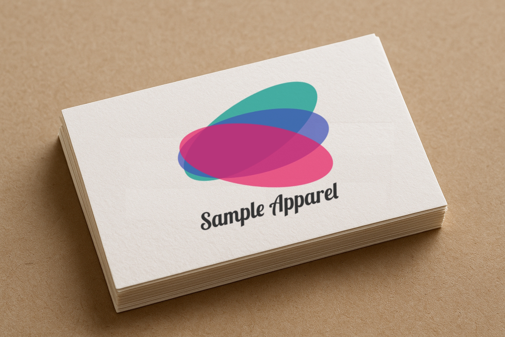 作成したロゴが印刷されたおしゃれな名刺のイメージ