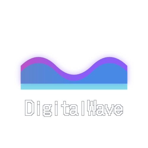 波をイメージしたデザインのロゴ