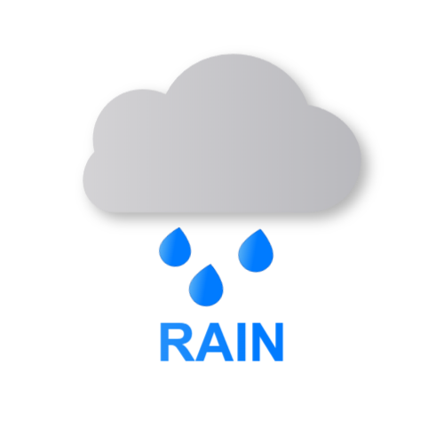 雨をイメージしたデザインのロゴ