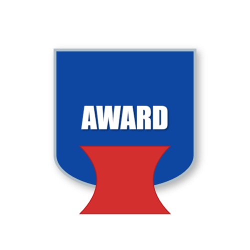 表彰をイメージしたデザインのロゴ