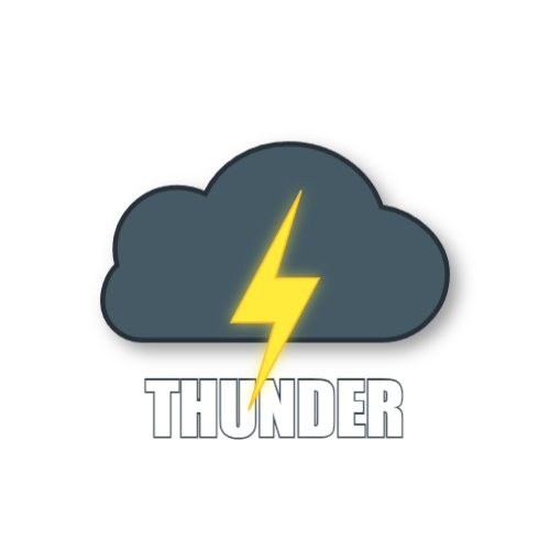 雷をイメージしたデザインのロゴ