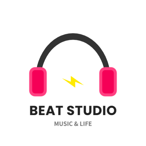 ヘッドフォンをイメージしたデザインのロゴ