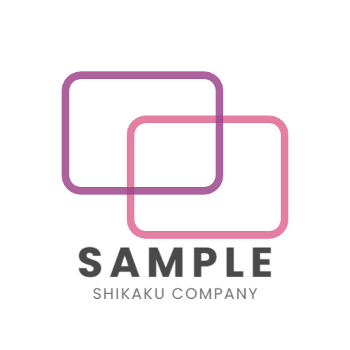 四角形を使ったデザインのロゴ