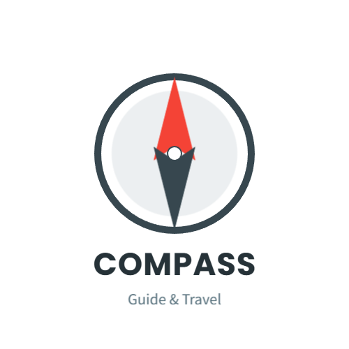 コンパスをイメージしたデザインのロゴ