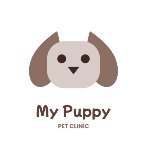 犬をイメージしたデザインのロゴ