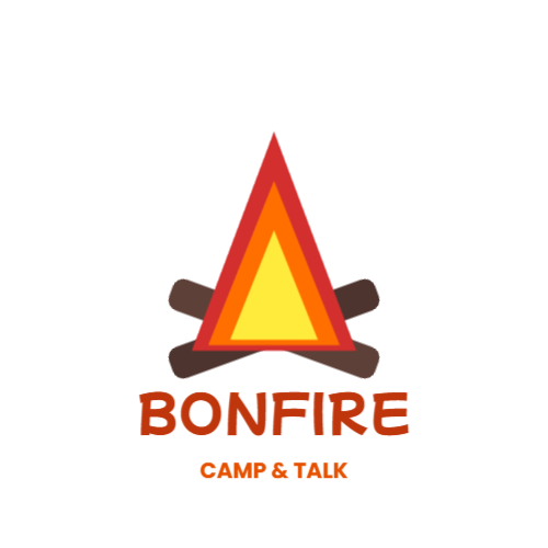 焚火をイメージしたデザインのロゴ